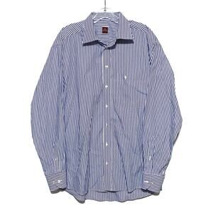 Eton Striped Button Front Dress Shirt Men XL Professional Career Office Business